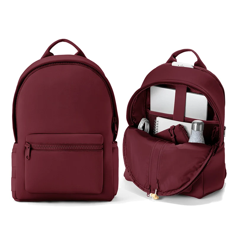 Custom logo designers Weekend Travel Girl backpack With Shoe bag Gym Neoprene Women backpack