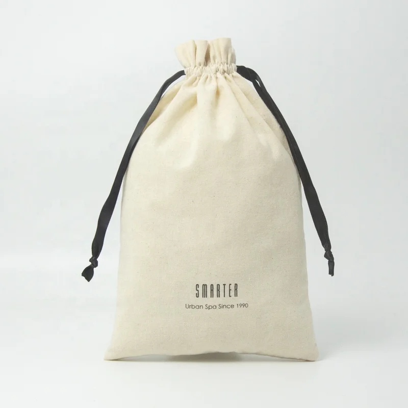 Personalized Cotton Wedding Gift Bag Reusable Produce Pouch 100% Natural Shenzhen Screen Printing Free Drawstring Craft Bags