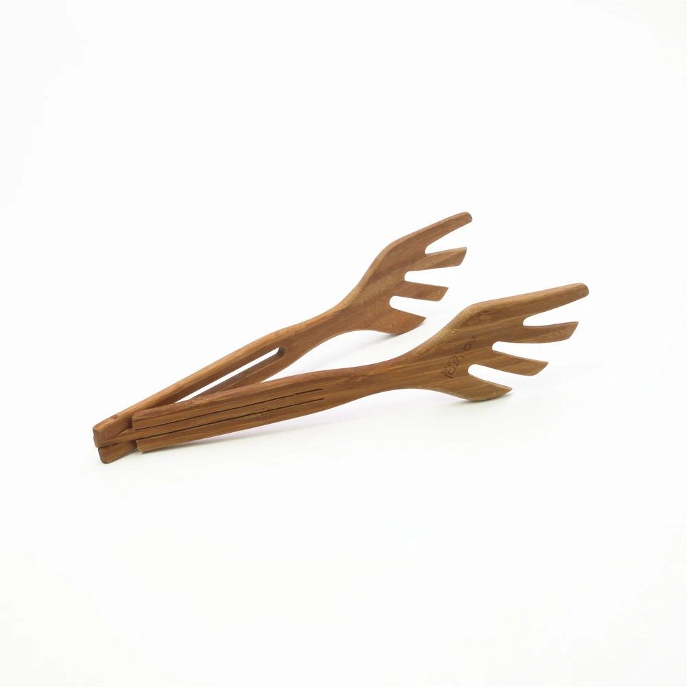 
High Quality Bamboo Food Tong BBQ Clamp Bread Dessert Pastry Clip Kitchen Cooking Wood Tong 