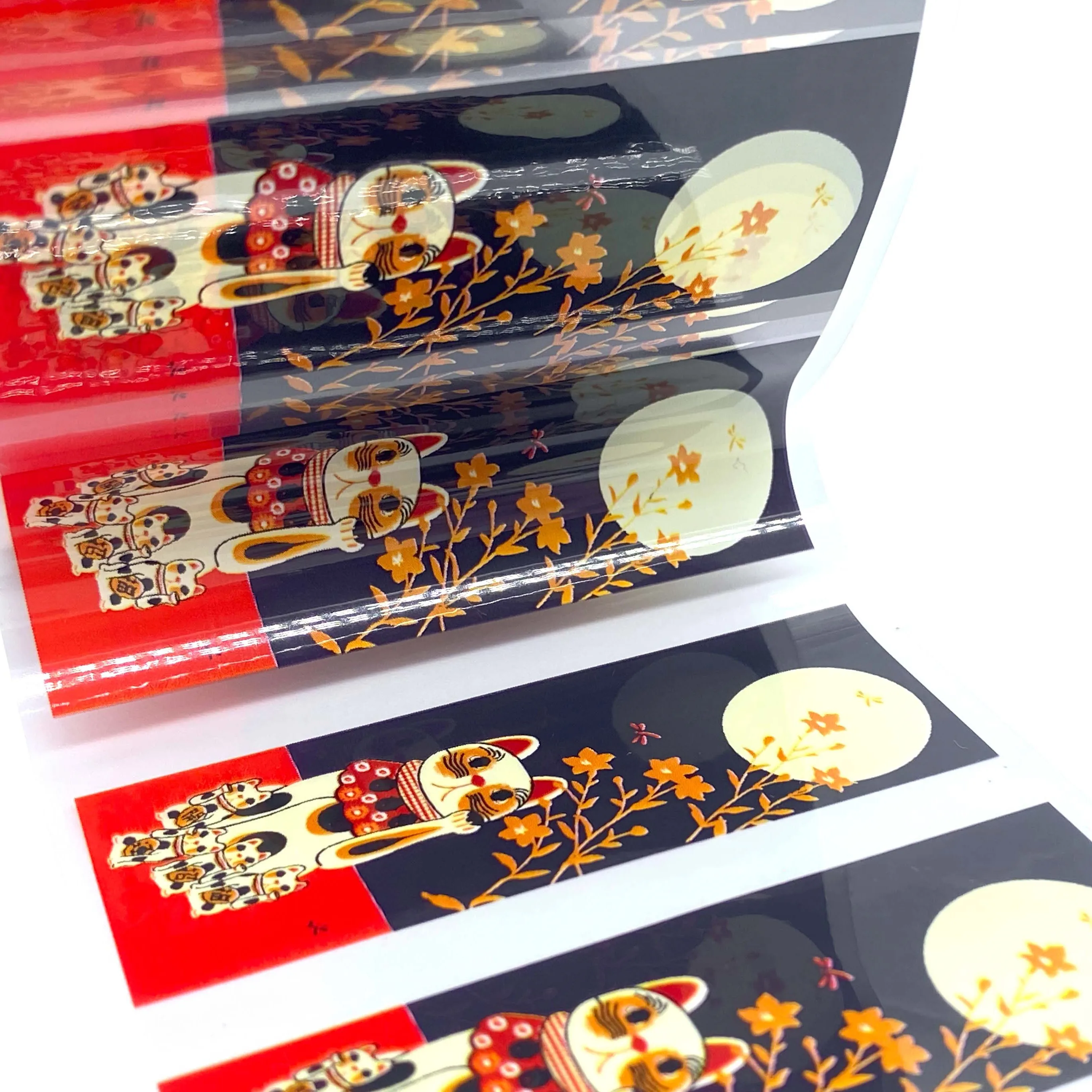Japanese Style Lucky Cat Fortune Kitten Maneki Neko Heat Transfer Film service for ALL kinds of wooden chopsticks