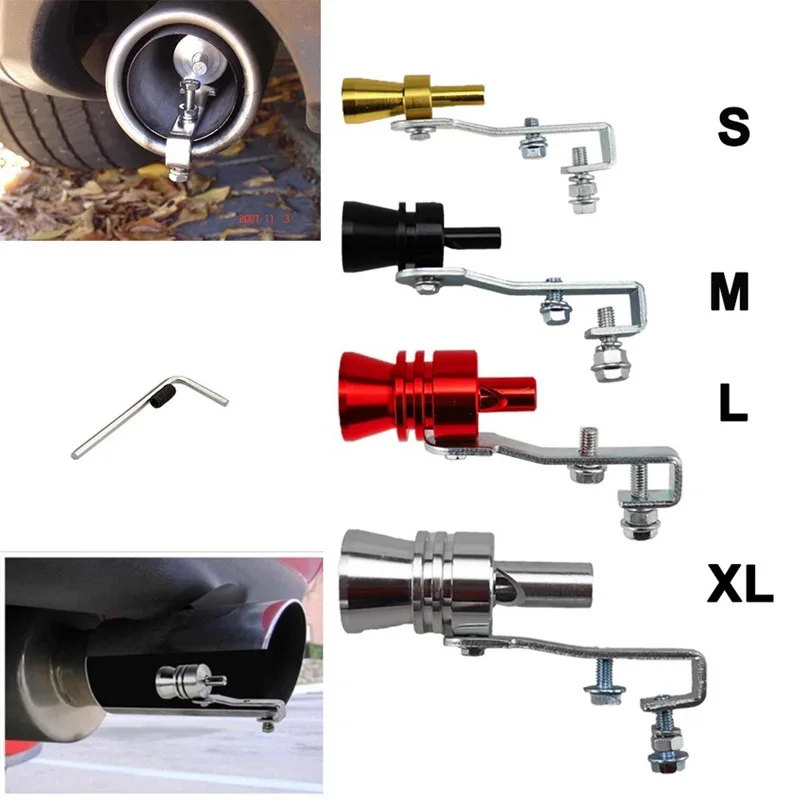 
Universal Turbine Sound Whistle Exhaust Pipe Tailpipe Bov Blow-off Valve Simulator Aluminum L 