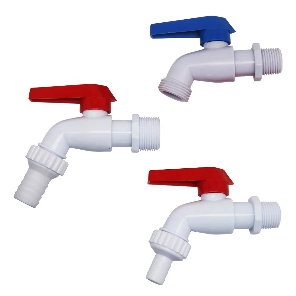 PVC Taps | Screw Down Wash Machine bibcock with nose for hose | plastic valve ABS handle