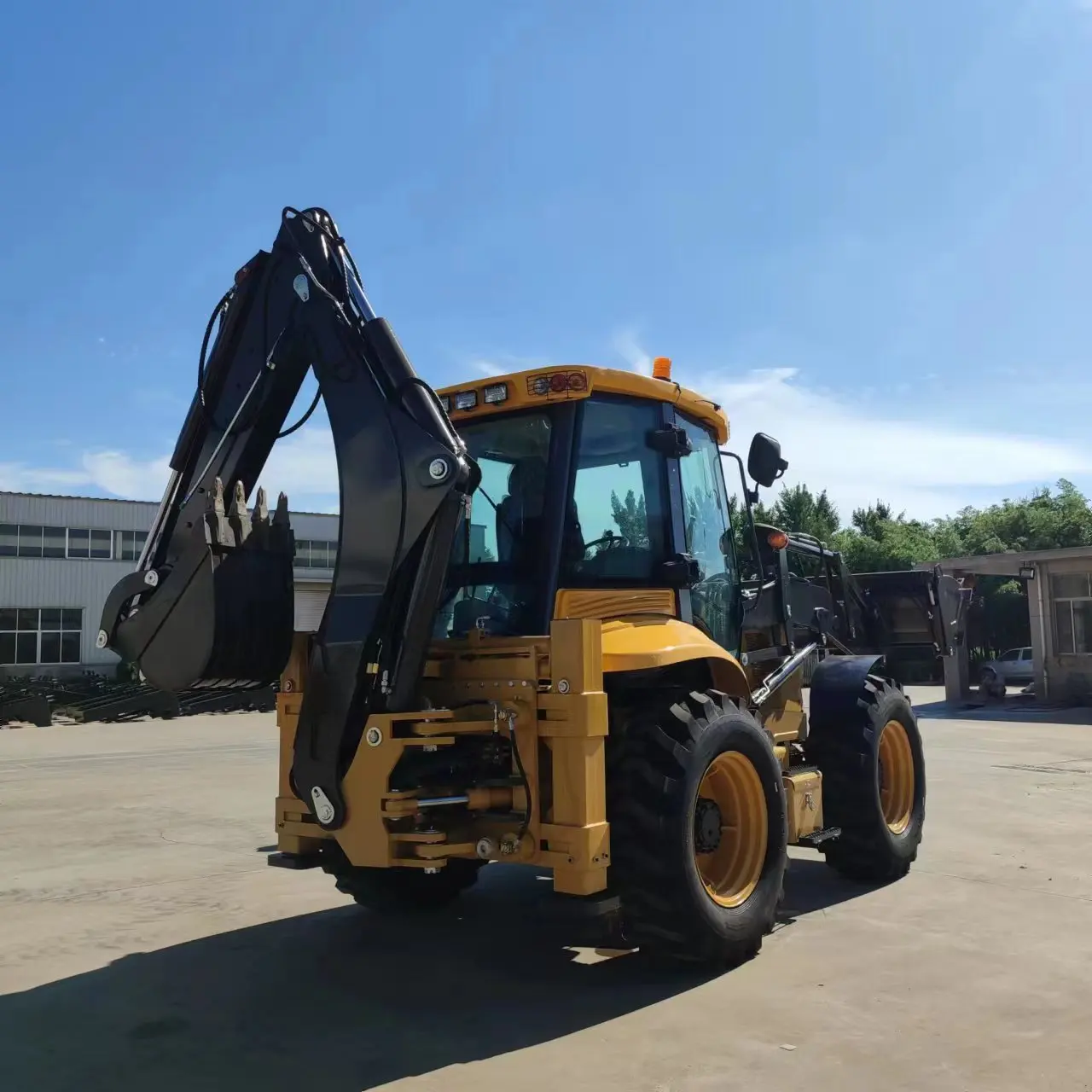 Small backhoe loader Four-wheel Drive 4x4 crab move mini backhoe loader excavator  2.5T small Backhoe Loader