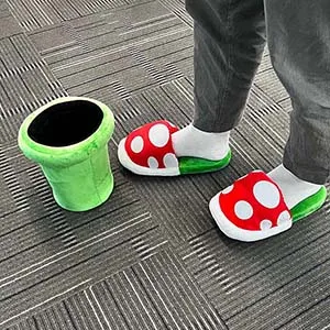 custom Halloween spoof cannibalism plush toys winter plush slippers funny flower role playing shoes cute plant slippers plush