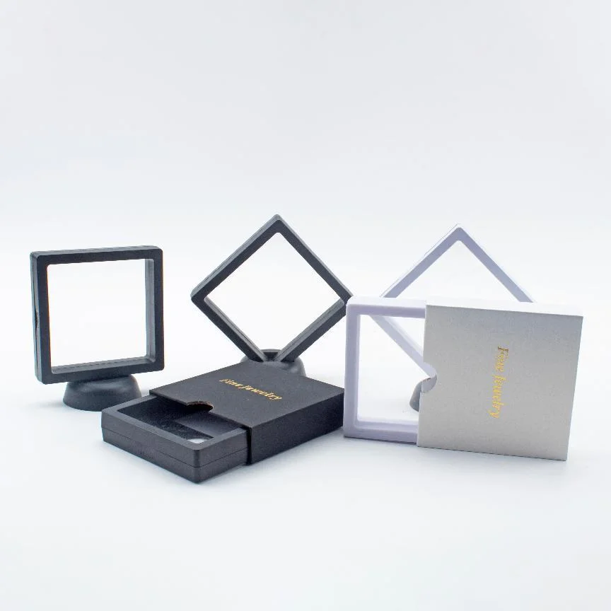 Acrylic Display Custom Stackable Jewelry  Floating Frame Pe Film Jewelry Box For Necklace, Earrings, Bracelet And Ring