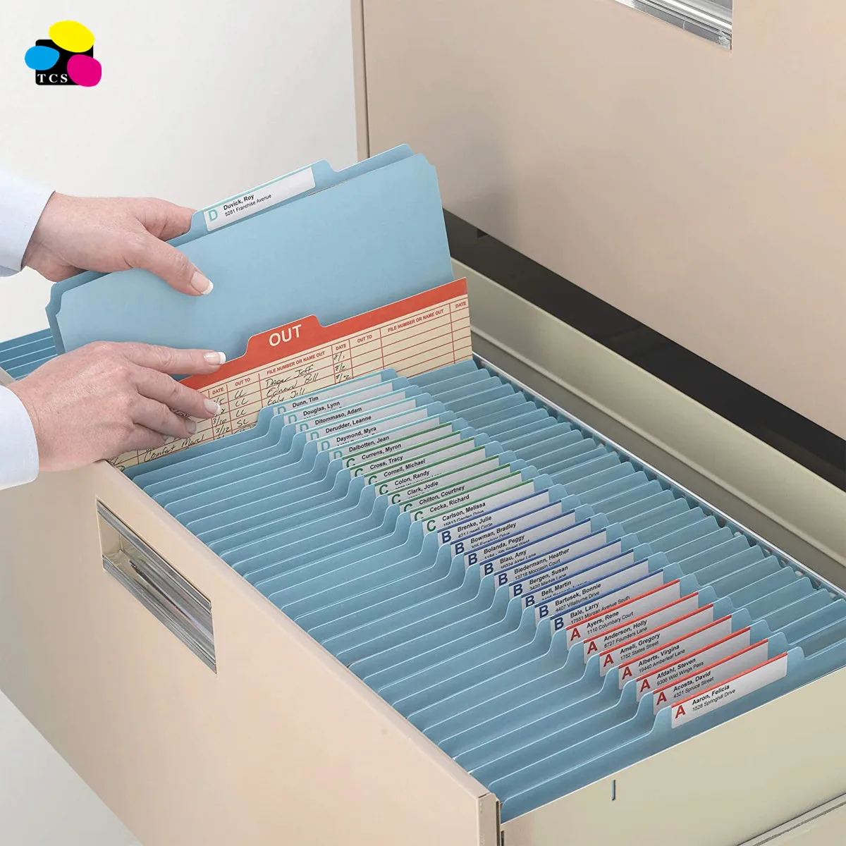 Office stationery Lehui 3 dividers Legal Size  light  Blue 8 Faces Pressboard Classification File Folders