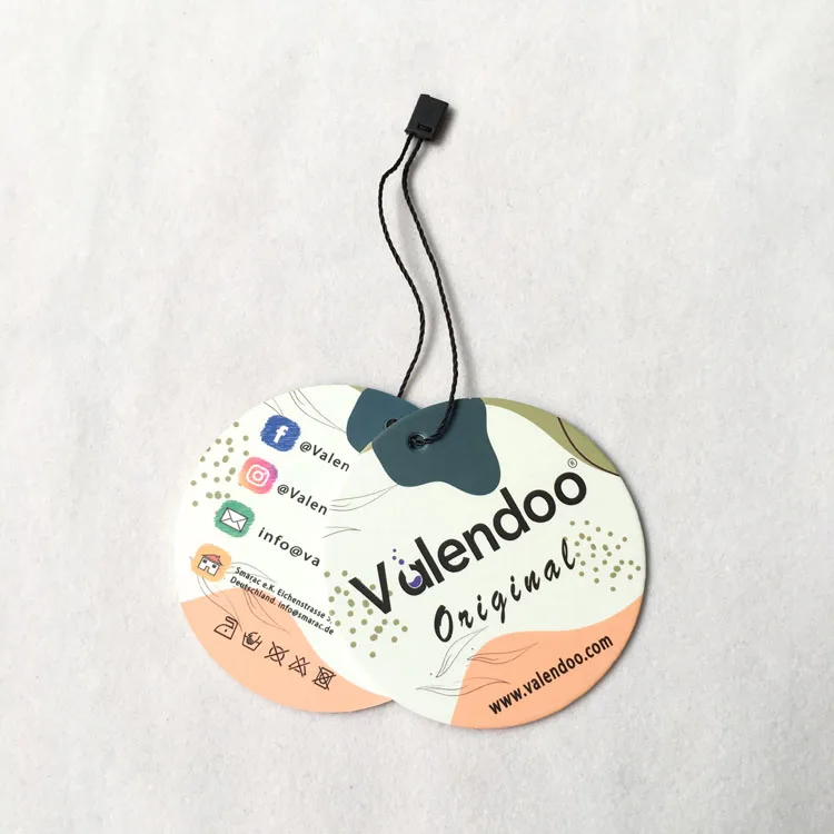 Custom hangTags for Clothing own logo round hang Tags Clothing label luxury hang tagsfor clothes