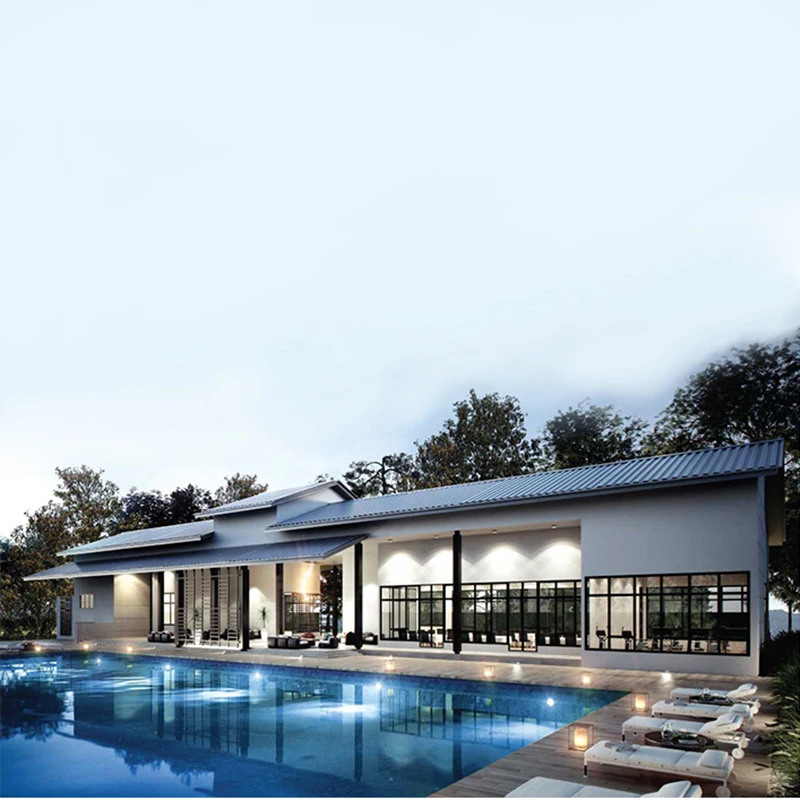 Фабричный сборный дом роскошная стальная конструкция вилла высокое качество обрамление крошечный легкий современный