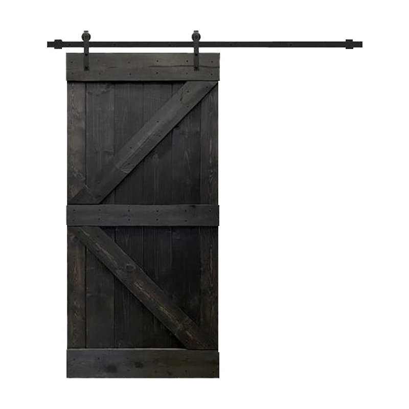 Shower Corner Entry Sliding Solid Wood Barn Flush Door System In Dubai