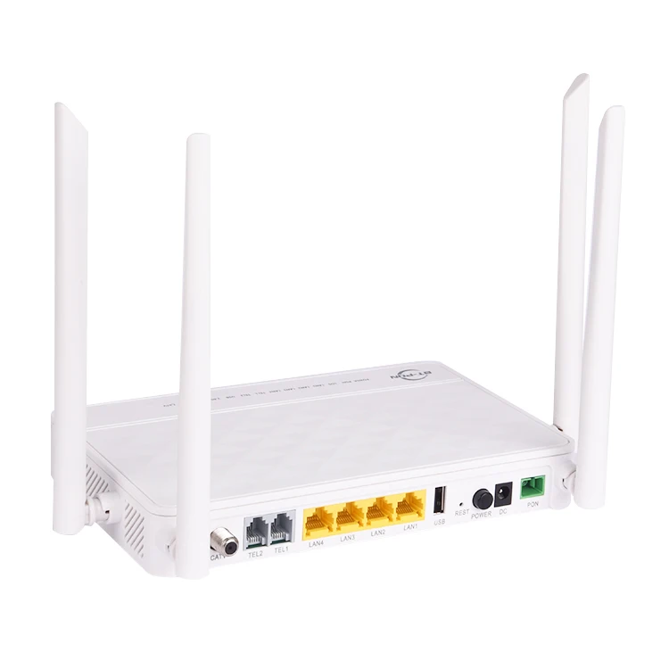 Dual Band gpon wifi router xpon gepon customized ports 5dBi 4 antennas CATV ONU same function as HS8145V HG8546V GEPON XPON ONU