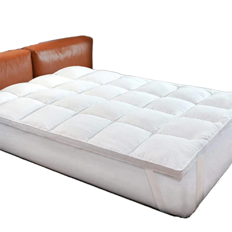 Wholesale 100% cotton fabric soft plush down alternative microfiber filling Quilted Hotel Mattress Topper with elastic