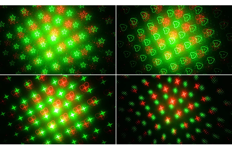 Small 4 in 1  Laser Stage Light Family Disco Light Stage Party pattern Christmas decorative projector mini