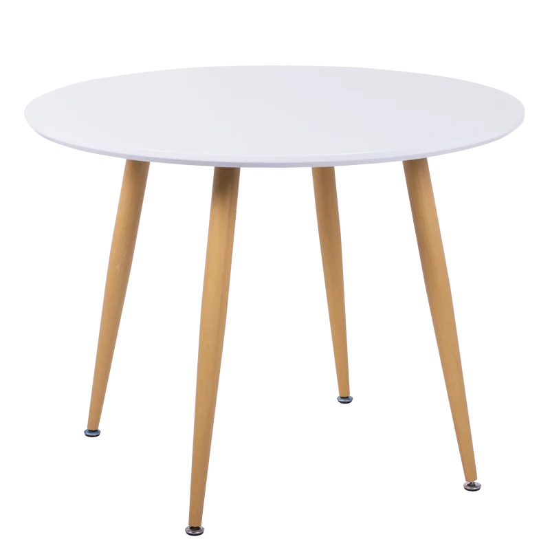 Dining kitchen modern table with stylish beech legs and MDF top SABINA - white, black color