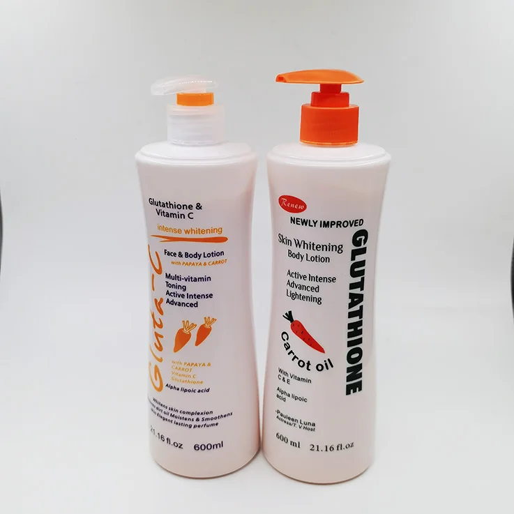 Hot selling glutathi whitening body lotion brightening  with carrot oil Africa