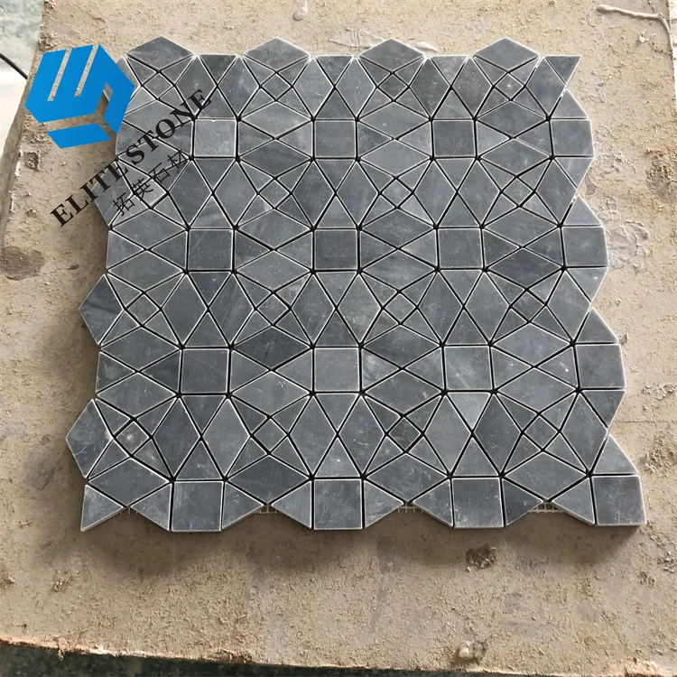 New Design Popular Water Jet White Marble Flower Pattern Mosaic Tile