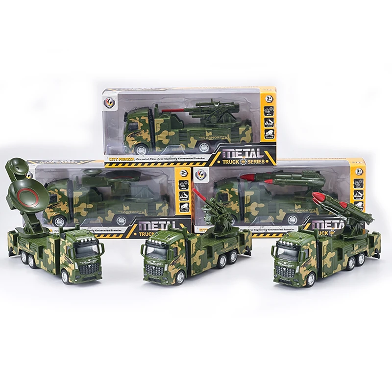 High Quality 1:32 Die Cast Model Military & Fire Engineering Vehicle Truck Pull Back Metal Car Toy For Children