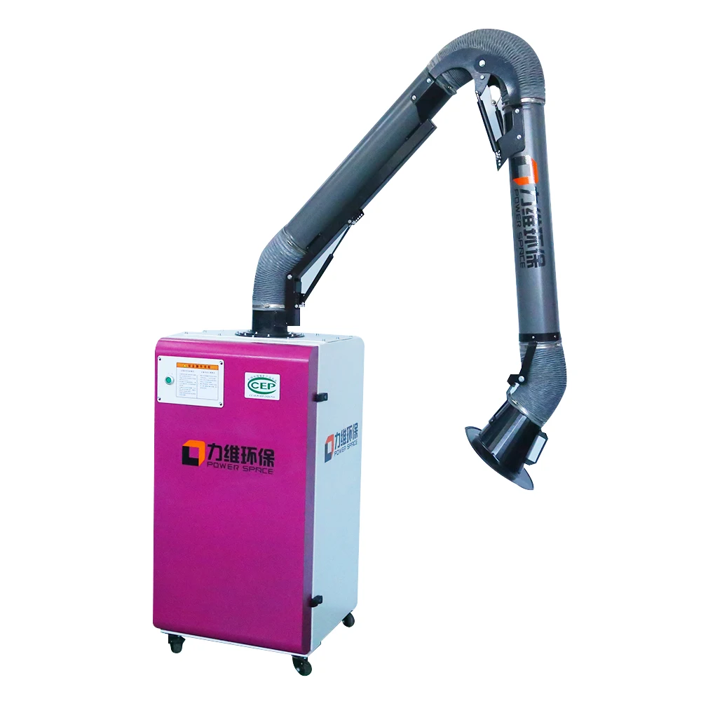 
 Self-cleaning movable welding fume extratcor smoke filter dust filer with suction arm  