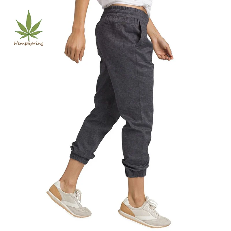 HempSpring Womens Jogger Sweatpants hemp jogger trousers Eco-friendly Organic cotton pants for womens  long pants
