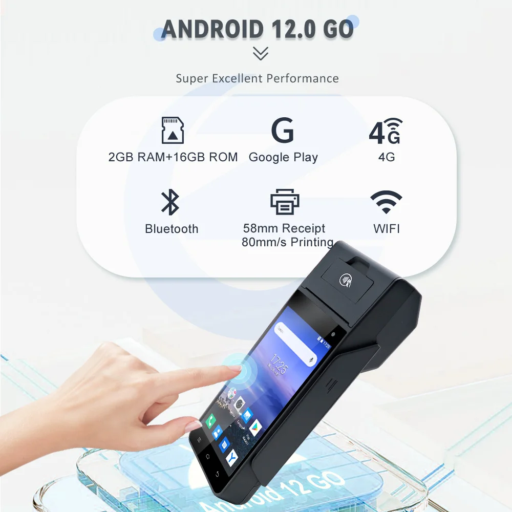 5 inch 58mm POS USB BT High Quality Thermal Printer All In One Touch Screen Pos System For Restaurant