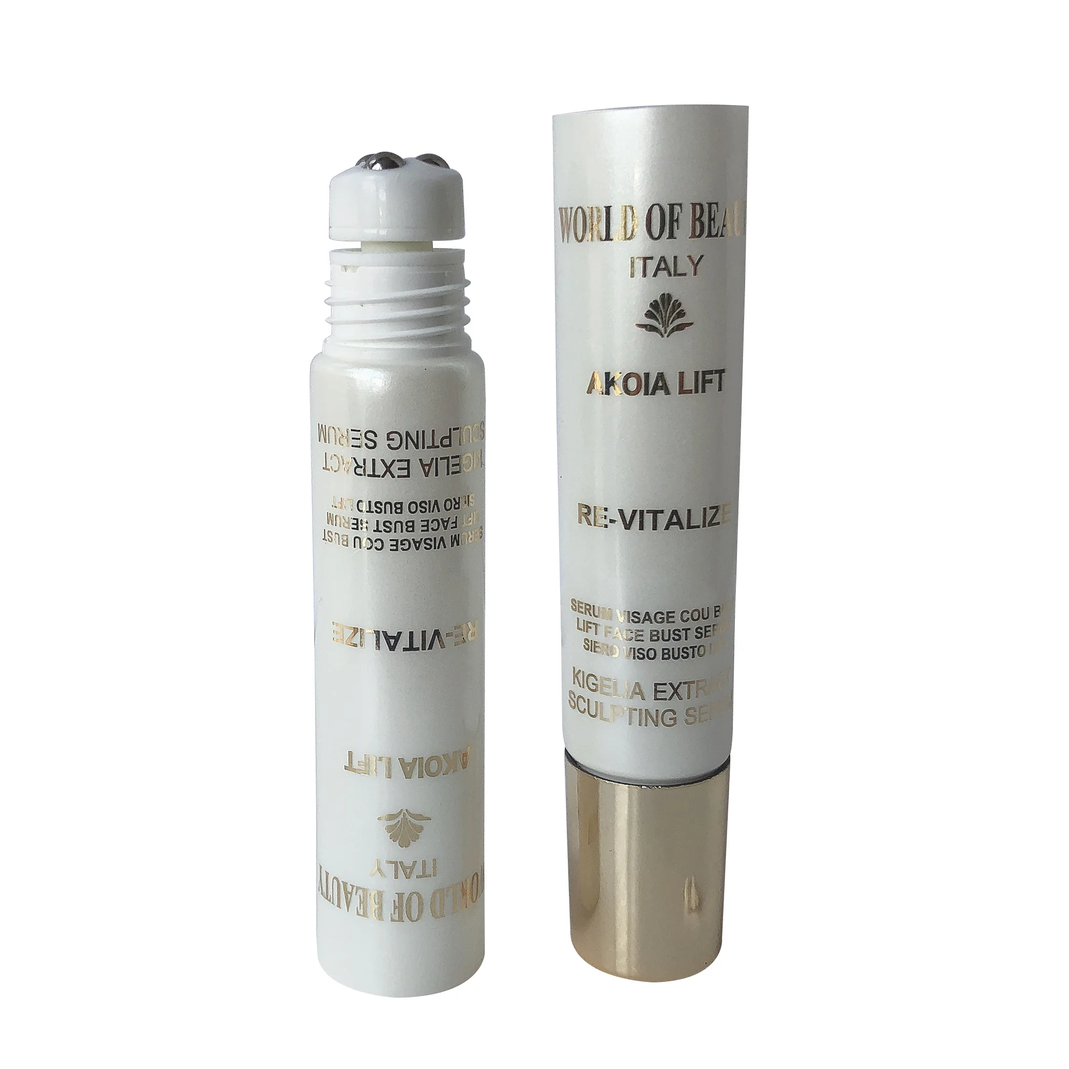 Empty 10g 15g three roller ball head eye cream tube with three stainless steel ball