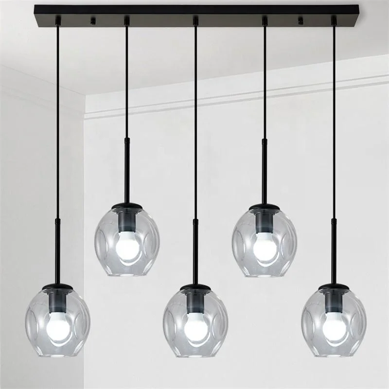 Modern minimalist coffee bar glass pendant lamps clothing store restaurant 3 glass pendant lighting