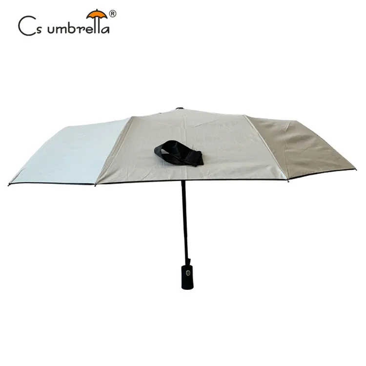 YS-3002 Umbrella Supplier Promotional Folded Anti-UV Auto Open And Close Sun And Rain Custom 3 Folding Umbrella With Logo