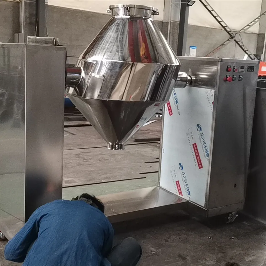 Flavor Powder Mixer Double Cone Mixer Machine  V Type Mixing Equipment