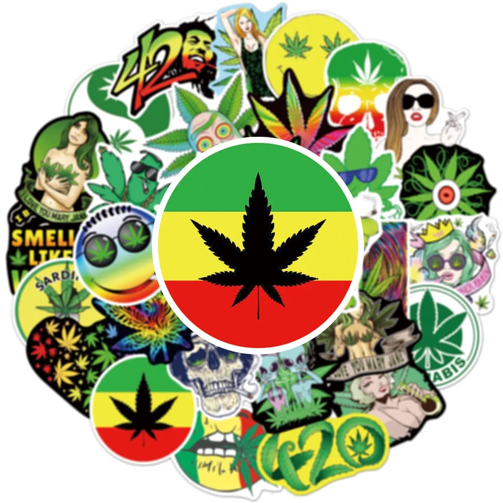 50PCS VSCO Weed smoking Stickers Wind  Suitcase Stickers Waterproof Graffiti Aesthetic Hydroflasks  laptop vinyl Sticker
