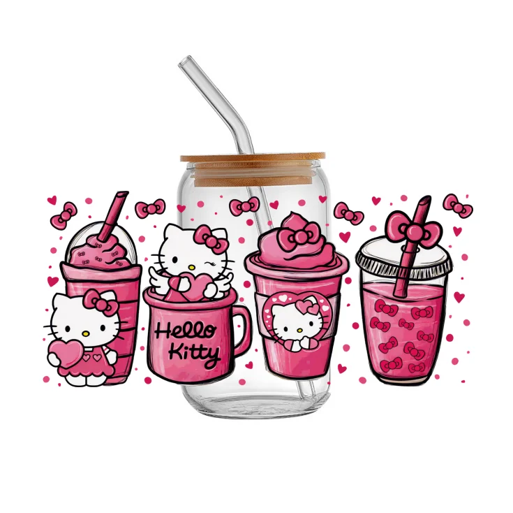 Wholesale Sticker UV DTF Cup Wrap Designs Custom Transfers For Mugs Coffee Tumblers 16oz Libbey Glass Cups