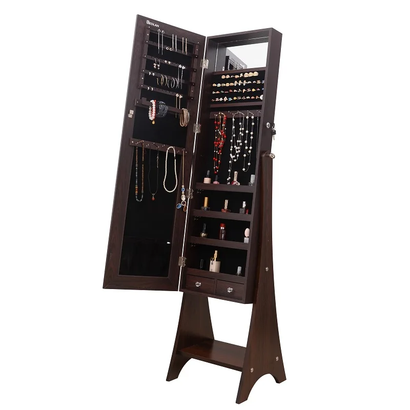 Jewelry Storage Mirror Cabinet ,Jewelry cabinet box Armiore LED light For Earring ,bracelet, Necklace, Living Room Or Bedroom, B