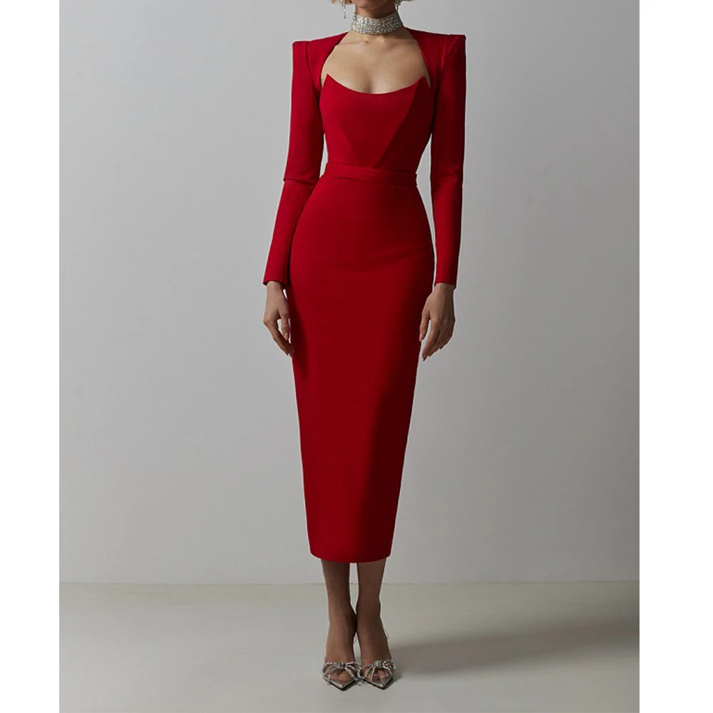 High Quality Ladies Elegant Black Long Sleeve Bandage Bodycon Midi Evening Dress For Women