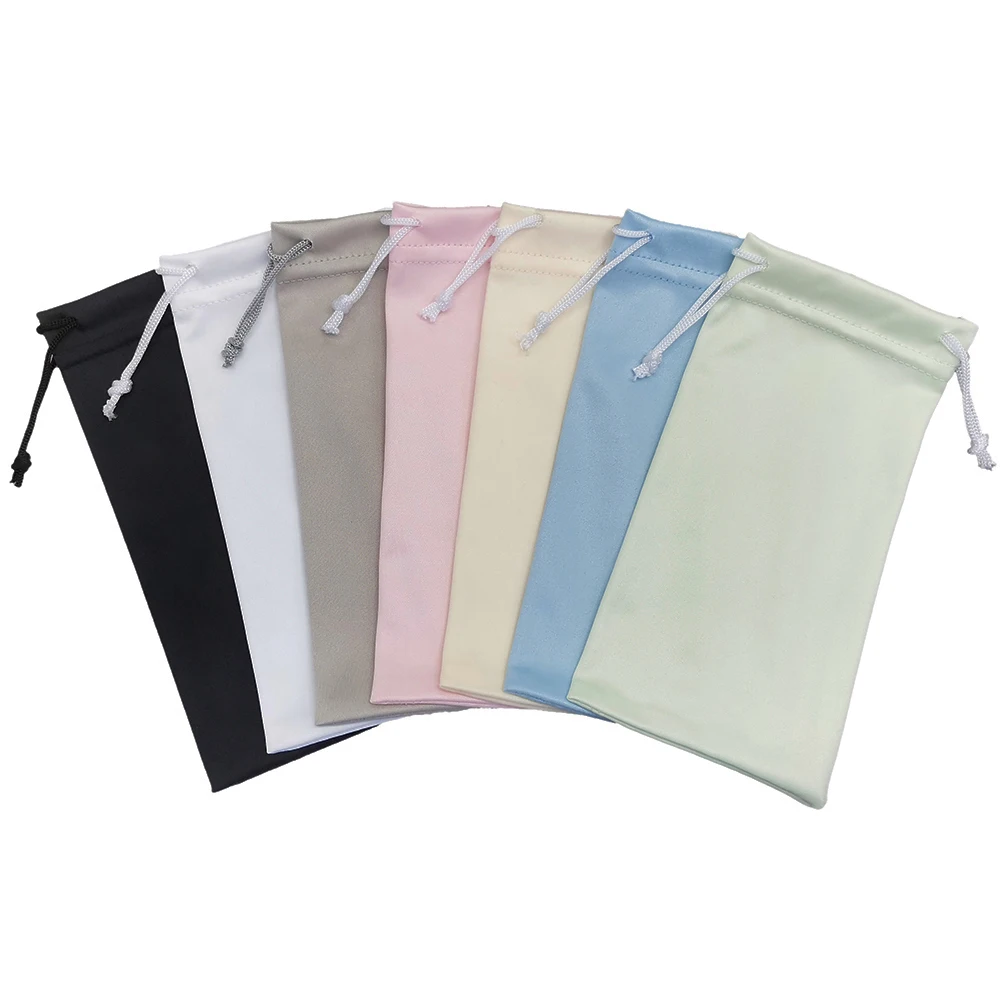 Wholesale Cheap White Black Microfiber Packaging Pink Soft Eyeglasses Sunglasses Pouch Bag With Custom Logo For Sunglasses