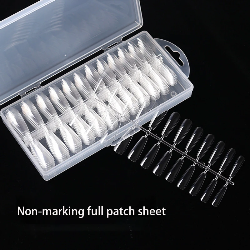 GOMI Nails Salon Stiletto Long False Artificial White Clear Natural Full Cover Nails Tips