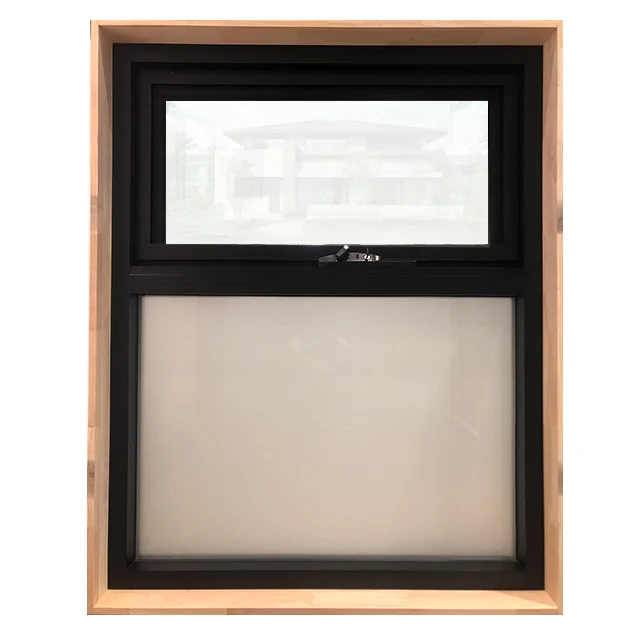 Aluminium profile chain winder awning window with timber reveals for installation