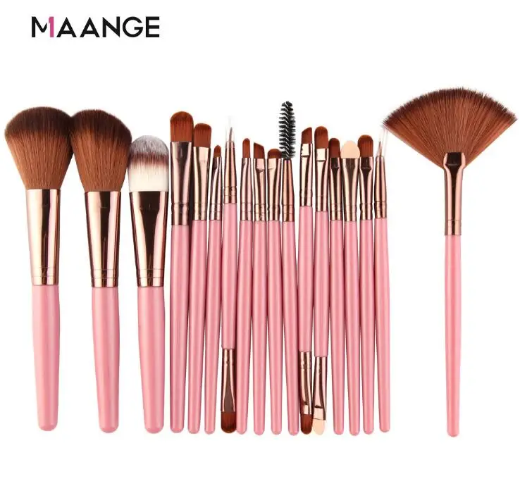 MAANGE 18 Pcs Makeup Brushes Set Powder Foundation Blush Eye Shadow Blend Cosmetic Beauty Make Up Brush Tool Kit