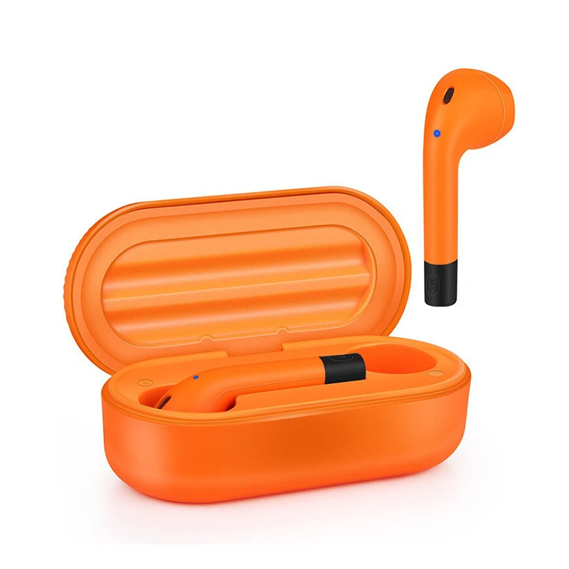 
Top Seller fashion Orange wireless headphones blue tooth automatic pair true wireless earbuds touch control wireless earbuds 