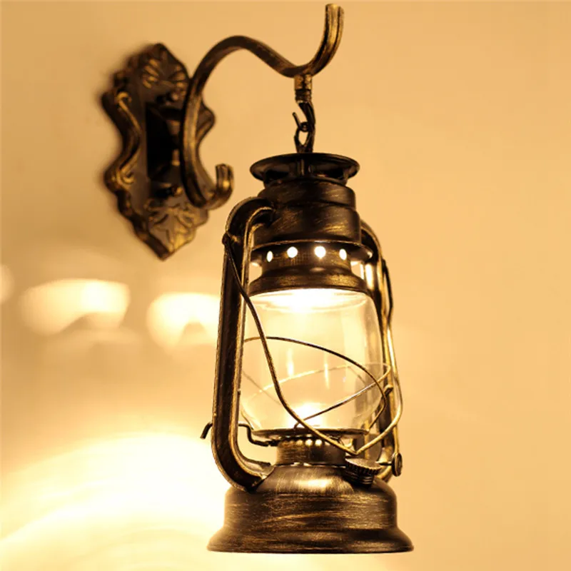 
16x36 cm Loft Old Fashion Retro Style Vintage Antique Glass Industrial Light Wall hanging Lamp Without Bulbs Hot Sale 