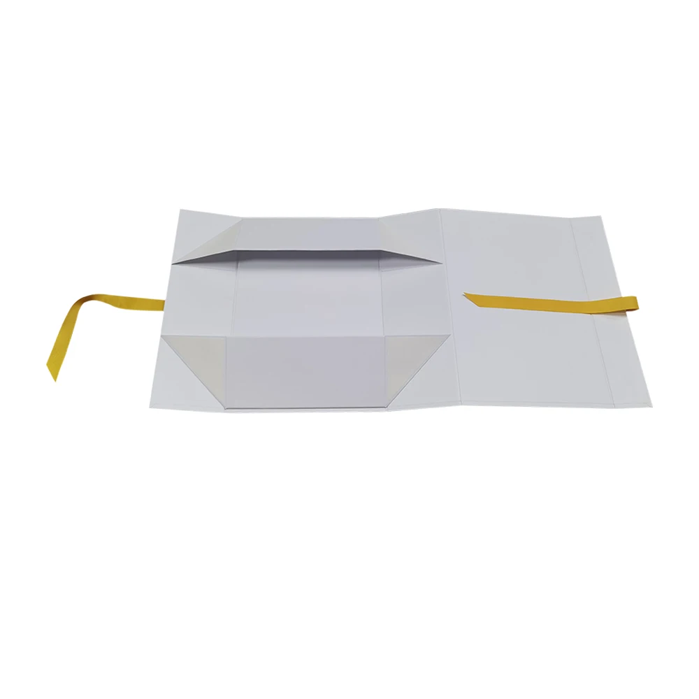 Wholesale Luxury Gift Packaging Foldable Magnetic Gift Box With Ribbon Closure Paper Box Packaging for Wedding Gift