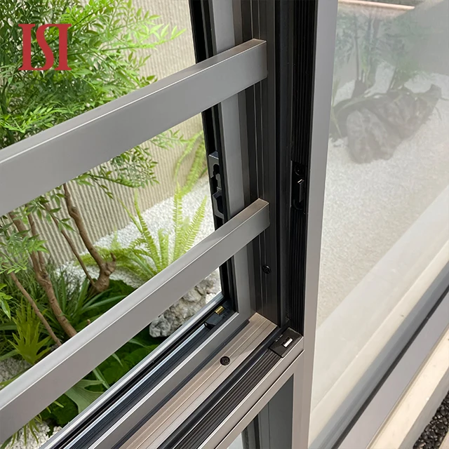 Tengying Modern External Aluminum Thermal Casement Window Windproof Outward Secure Casement Window with guard rails for Balcony