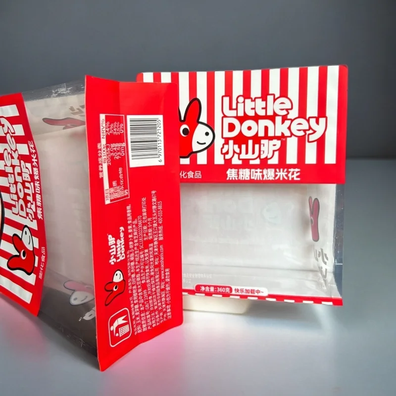 Cheap price Snack Food Grade Recyclable Material Waterproof Wrapping flat bottom bag Popcorn Packaging Bags
