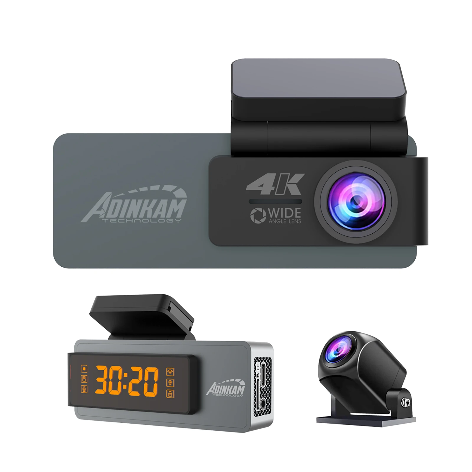 Частная форма K901 с двойным объективом 4K видеорегистратор передний и задний встроенный WiFi Автомобильный Черный Ящик WDR супер ночного видения