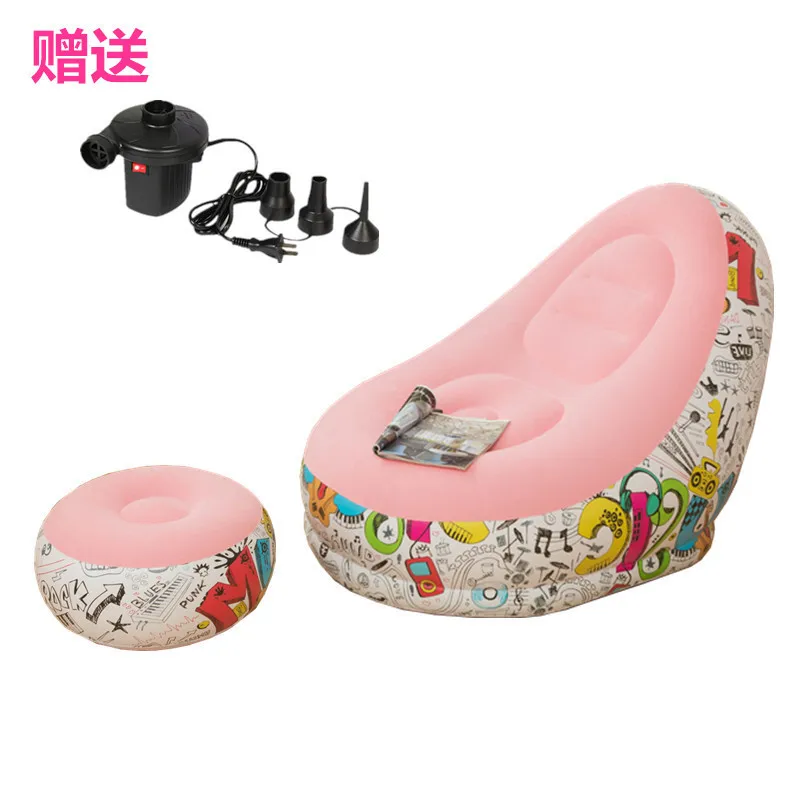 Lazy Sofa Family Inflatable Lounge Chair ottoman Inflatable Sofa Office Soft leisure nap sofa foot cushion
