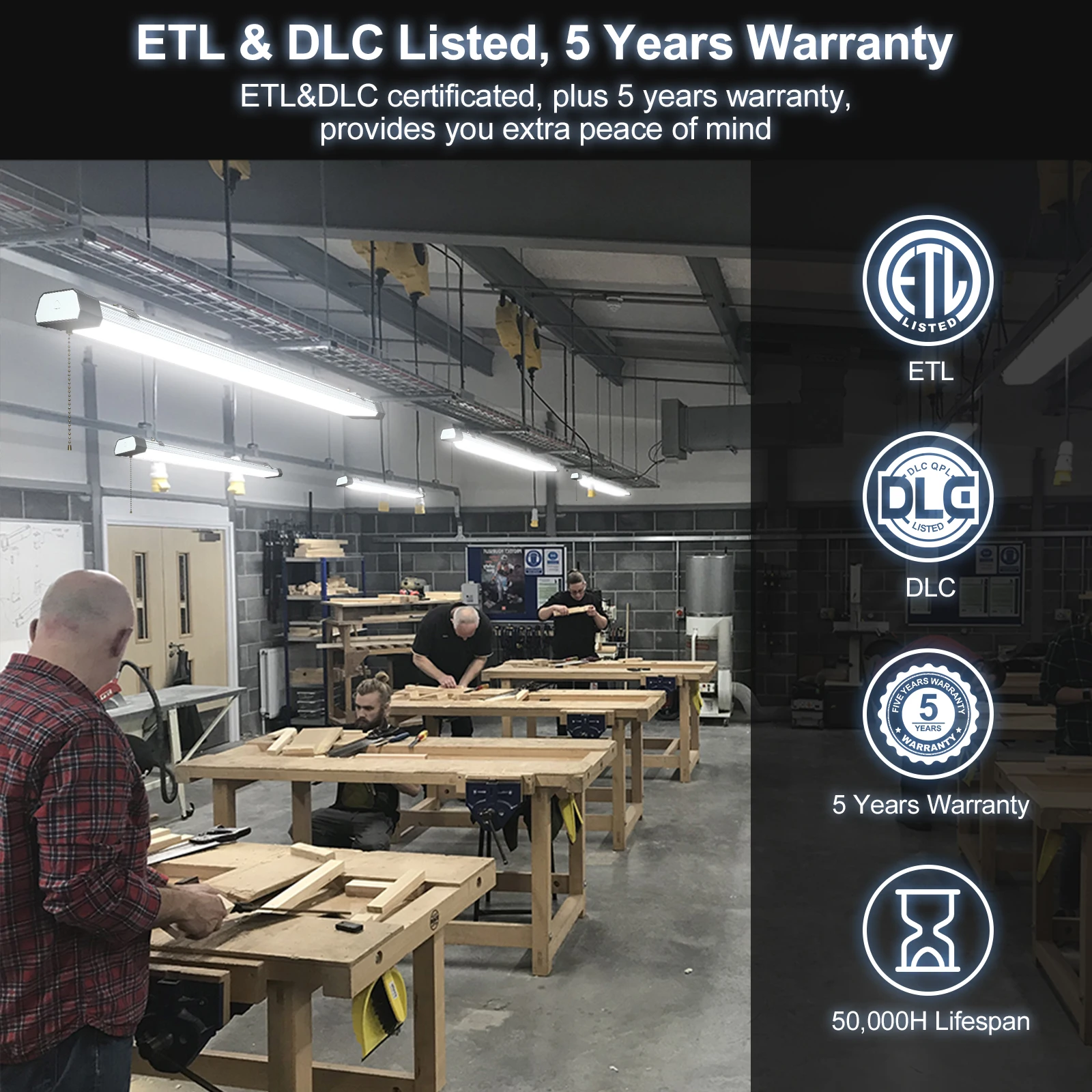 USA/Canada In Stock 80W 100W 120W 4ft Industrial Warehouse Shop Supermarket Led Triproof Tube Likable Linear High Bay Light