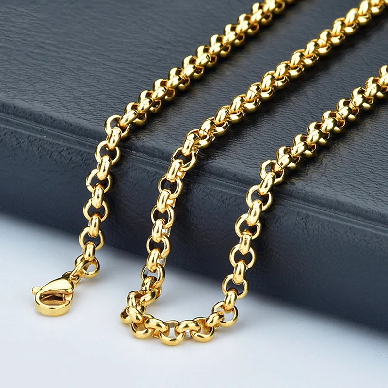 Wholesale 304 316L Stainless Steel Rolo Belcher Chains For Jewelry Making