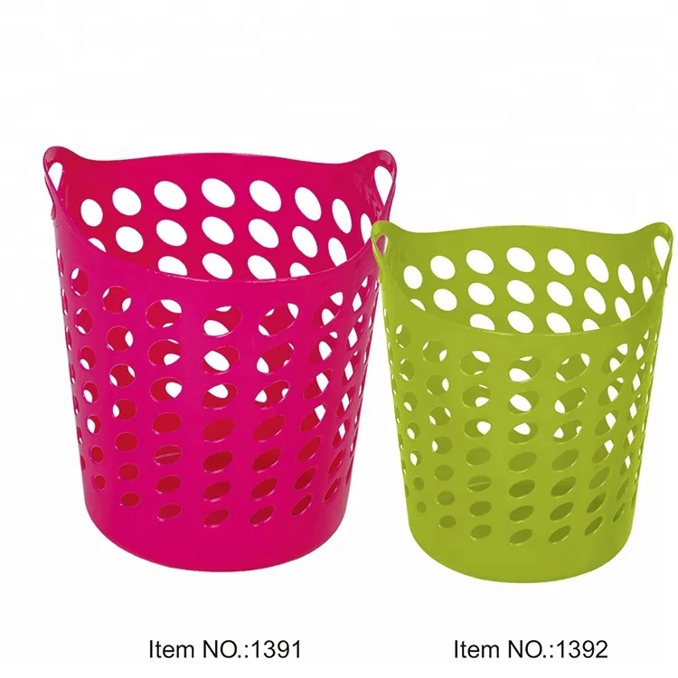 High Quality LDPE Plastic Large Storage Laundry Basket Underwear Dirty Clothes Organizer With Handles