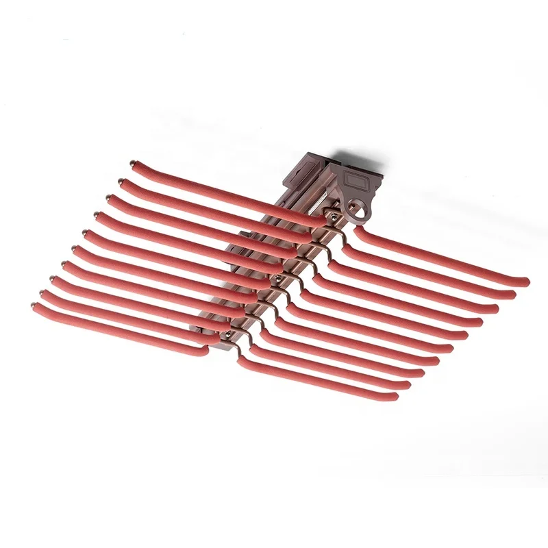 Hot selling  Design Wardrobe Accessories Iron Pull Out Trouser Rack 10 Tubes Full Extension Clothing Pants Hanger
