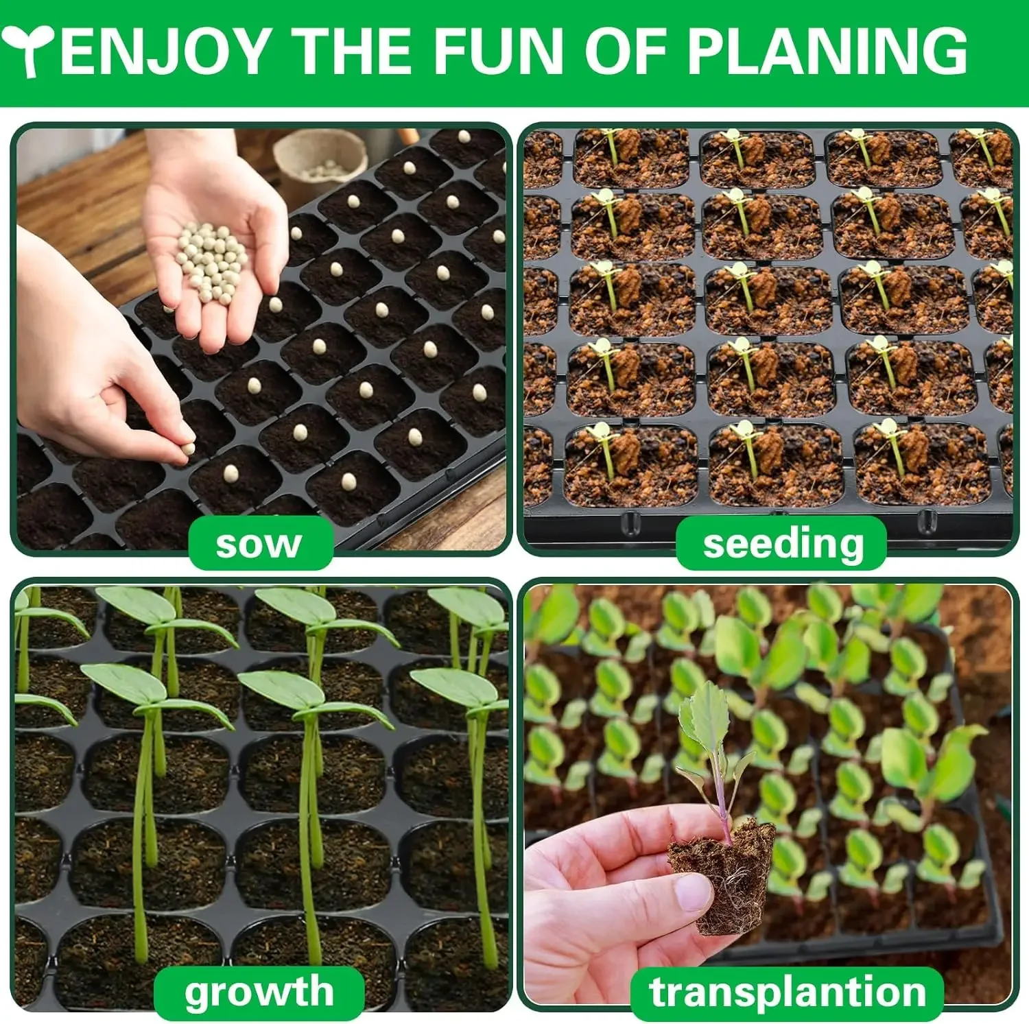 Seedling Trays Wholesale Seedling Tray Manufacturer sale 21 cells Flower Vegetables Plant Germination Growing Nursery Tray