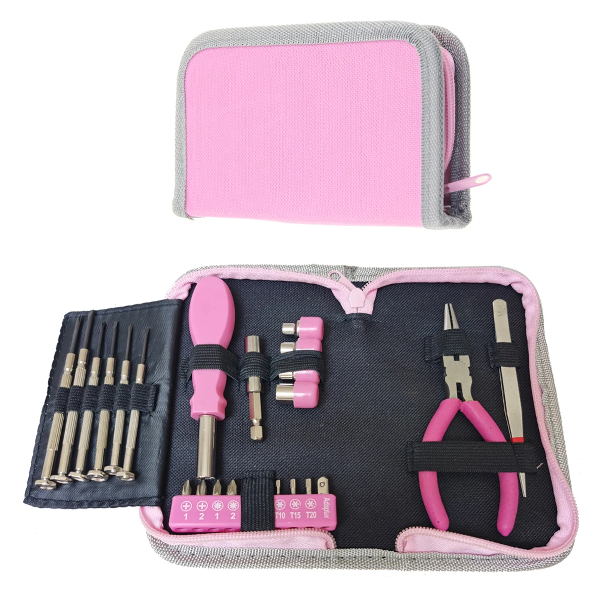 23pcs general purpose tool kit with zip bag and herramientas for lady to use