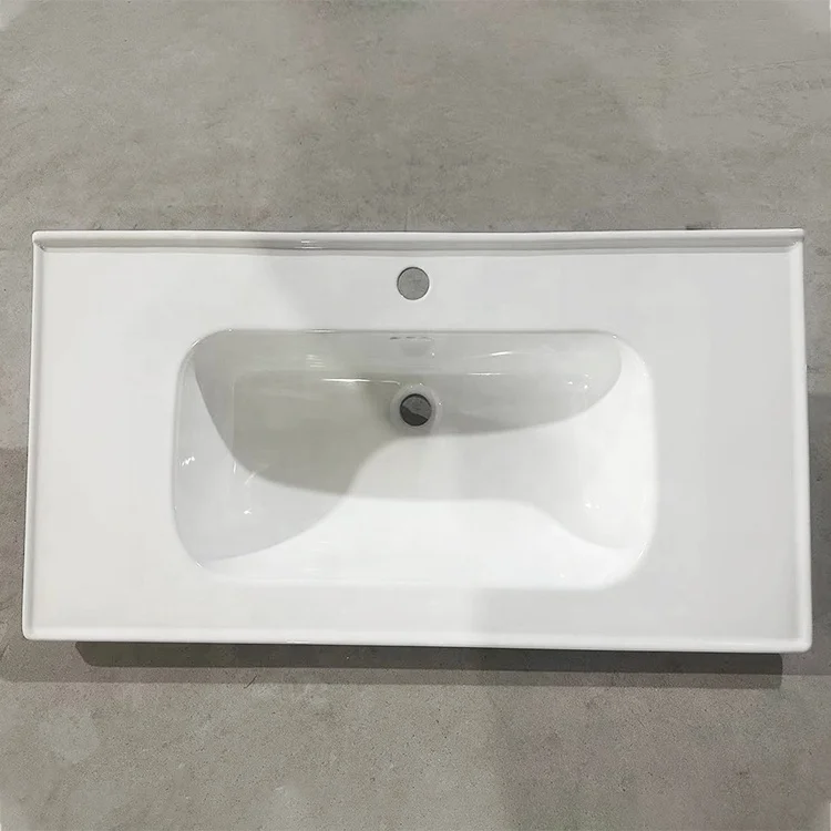 White color bathroom cabinet basin table top vanity basin