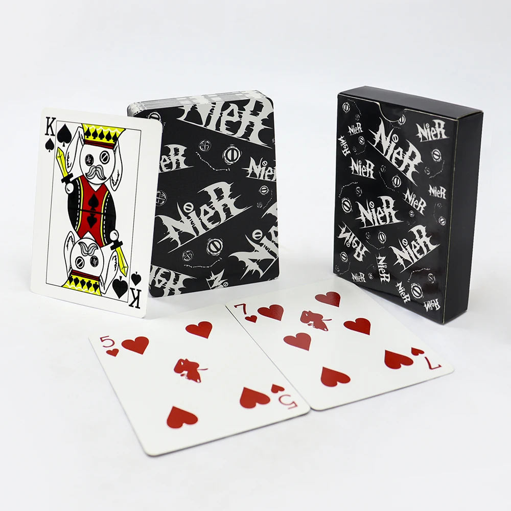 Factory custom design logo paper playing cards adult game custom black core playing cards deck
